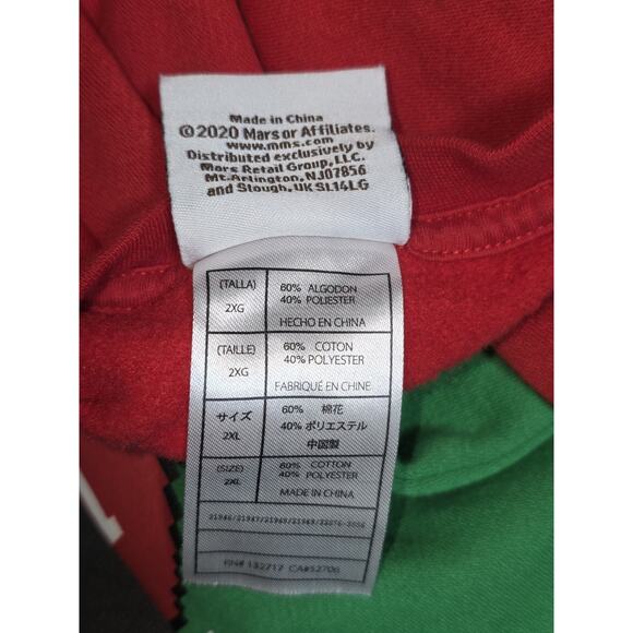 M&M Christmas Face Fleece Red and Green Sweatshirt Pullover Long Sleeve Women - Picture 6 of 8